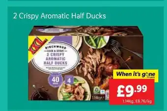 Lidl 2 crispy aromatic half ducks offer