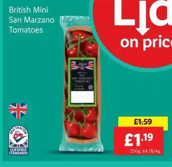 Lidl British mini san marzano tomatoes offer