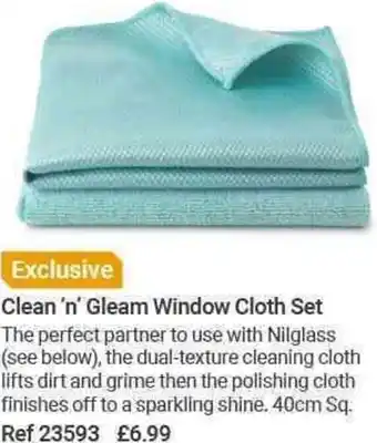 Lakeland Clean 'N' Gleam Window Cloth Set offer