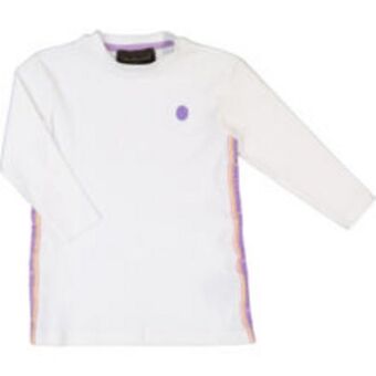 Cream & purple long sleeve branded top
