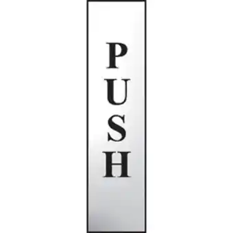Toolstation Chrome effect door sign push offer