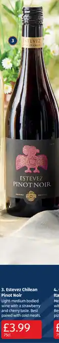 Aldi Estevez Chilean Pinot Noir 75cl offer
