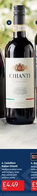 Aldi Castellore Italian Chianti 75cl offer