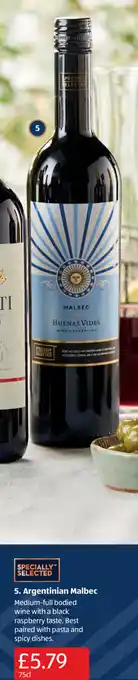 Aldi Argentinian Malbec 75cl offer