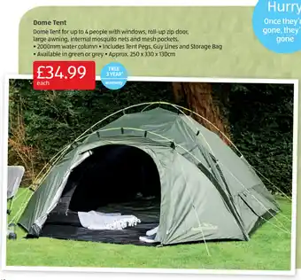 Aldi Dome Tent offer