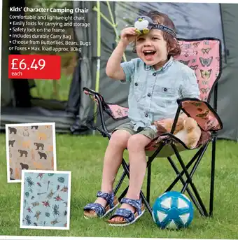 Aldi Kids Character Camping Chair offer