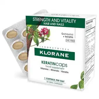 Lloyds Pharmacy Klorane keratin hair & nails capsules offer