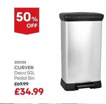 Robert Dyas Curver deco 50l pedal bin offer