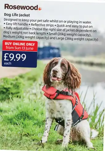 Aldi Dog Life Jacket offer