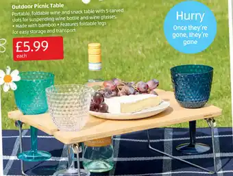 Aldi Outdoor Picnic Table offer