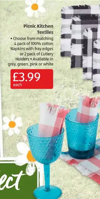Aldi Picnic Kitchen Textiles offer