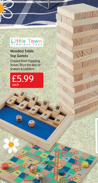 Aldi Wooden Table Top Games offer