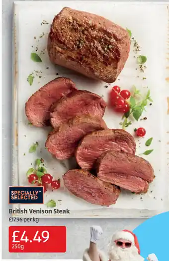 Aldi British Venison Steak 250g offer