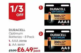 Robert Dyas Duracell optimum batteries offer