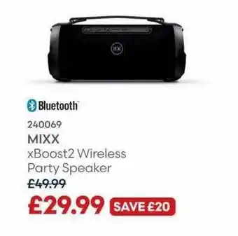 Robert Dyas Mixx x boost2 wireless party speaker offer