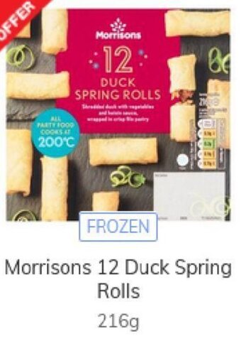 Morrisons Morrisons 12 Duck Spring Rolls 216g offer