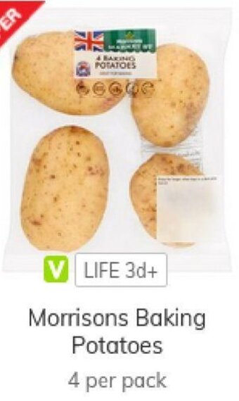 Morrisons Morrisons Baking Potatoes 4 Per Pack offer