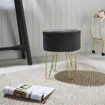 Home Bargains Ports of call by jeff banks: velvet footstool - black offer