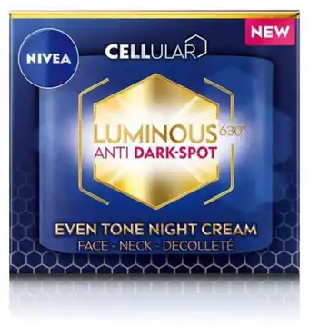 Boots Nivea cellular luminous 630 anti dark spot night cream 50ml offer