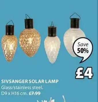 JYSK Sivsanger Solar Lamp offer