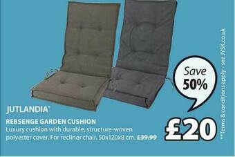 JYSK Jutlandia Rebsenge Garden Cushion offer