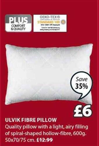 JYSK Ulvik fibre pillow offer