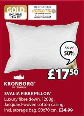 JYSK Svalia fibre pillow offer