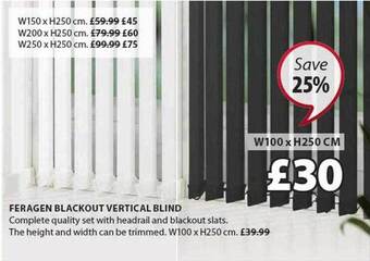 JYSK Feragen blackout vertical blind offer