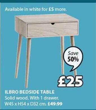 JYSK Ilbro bedside table offer