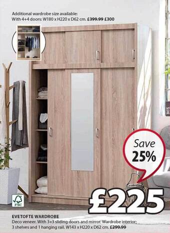 JYSK Evetofte wardrobe offer