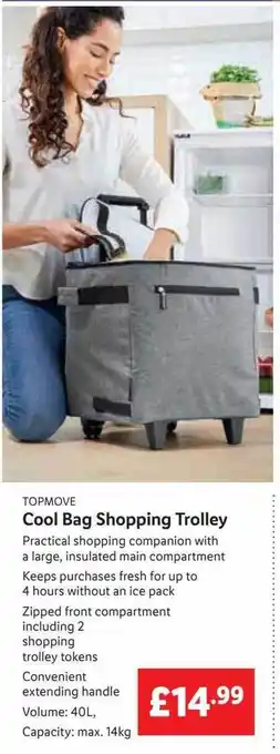 Lidl Topmove cool bag shopping trolley offer