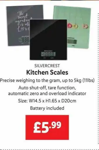 Lidl Silvercrest kitchen scales offer