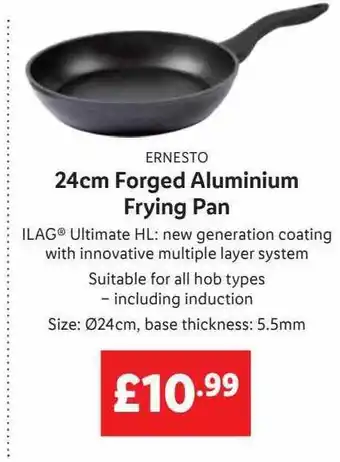 Lidl Ernesto 24 cm forged aluminium frying pan offer