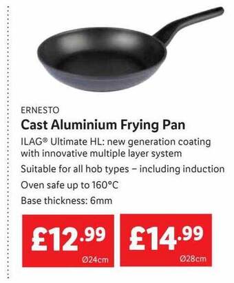 Lidl Ernesto cast aluminium frying pan offer