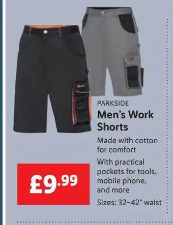 Lidl Men's work shorts offer