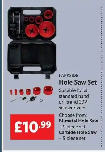 Lidl Parkside hole saw set offer