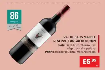 Lidl Val de slis malbec reserve languedoc 2021 offer