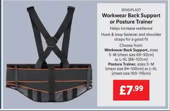 Lidl Workwear back support or posture trainer offer
