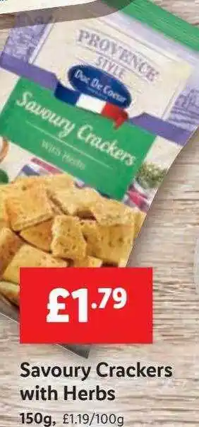 Lidl Savoury crackers with herbs offer