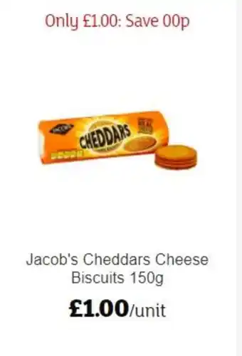Sainsbury's Jacob's Cheddars Cheese Biscsuits 150g offer