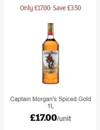 Sainsbury's Captain Morgan's Spiced Gold 1L offer