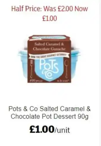 Sainsbury's Pots & Co Salted Caramel & Chocolate Pot Dessert 90g offer