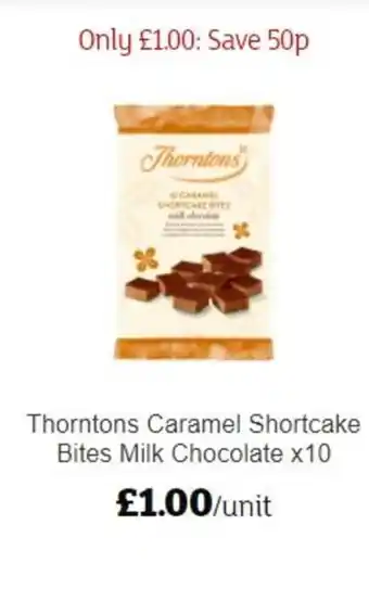 Sainsbury's Thortons Caramel Shortcake Bites Milk Chocolate x10 offer