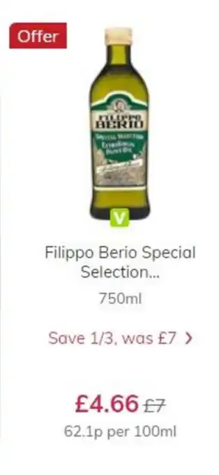 Ocado Filippo Berio Special Selection 750ml offer