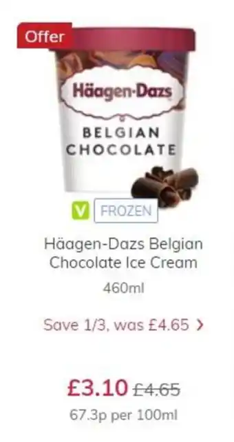Haagen-Dazs Belgian Chocolate Ice Cream 460ml