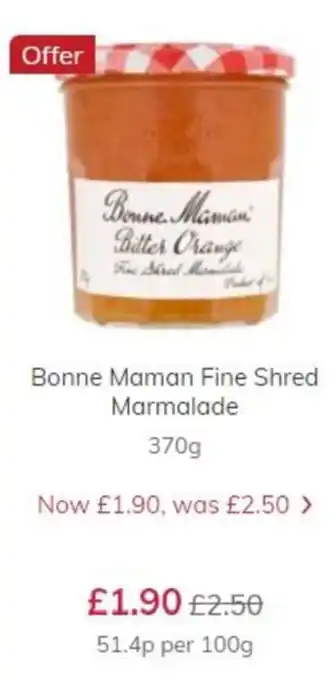 Bonne Maman Fine Shred Marmalade 370g