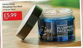 Aldi Lacura sleep plumping face mask offer