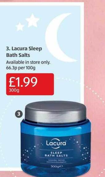 Aldi Lacura sleep bath salts offer