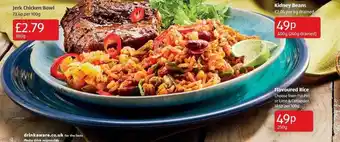 Aldi Jerk chicken bowl kidney beans flavoured rice offer