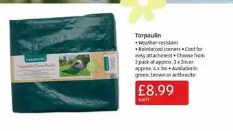 Aldi Tarpaulin offer